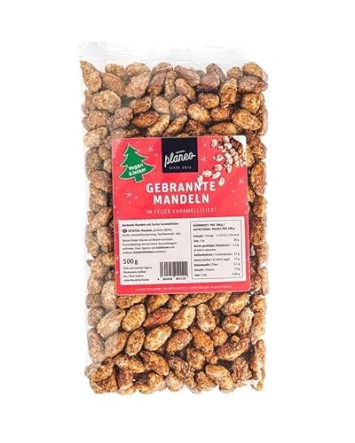 Beste vegane Gebrannte Mandeln - Beste Qualität - Frisch gebrannt, knusprig süß - Planeo (1 x 500g) von planeo