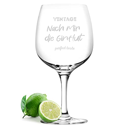 Gin Tonic Glas 1x Tonic-Water - graviertes 755 ml Glas mit Spruch - Lasergravur - Cocktailglas - Dry - genießen - Sommergetränk - Für Männer und Frauen - Kaltgetränk - Spruch Nach mir die Ginflut von polar-effekt