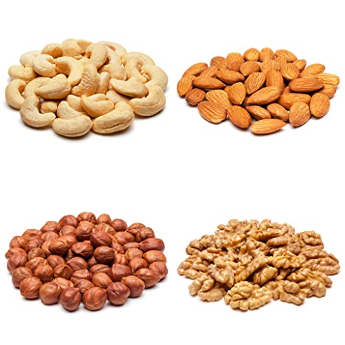 Biologische Noten Combipakket | Natuur | Amandelen - Cashewnoten - Hazelnoten - Walnoten | 4 x 1 kg | Bio Voeding | Vers Verpakt | Bulk Deal | PUURR. von puurr.