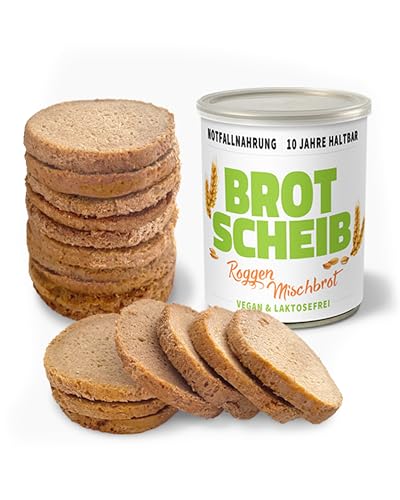 ration1 Roggen-Mischbrot 1 x 350g, Dosenbrot 10 Jahre haltbar, abgepacktes Brot in der Dose, vegan, laktosefrei, Camping Essen, Langzeitnahrung, Notfallnahrung, Notvorrat, Outdoor Lebensmittel von ration1.de