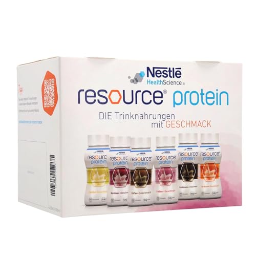 resource® Protein ist eine hochkalorische Trinknahrung mit hochwertigem Milcheiweiß und ballaststofffrei | Glutenfrei & Lactosearm | Probe-Set, 6 Sorten mit je 200 ml von resource