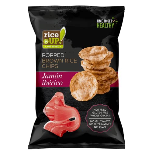 Rice Up Brown Rice Chips Jamon iberico (Bacon) -Glutenfrei- 12er Pack (12x60g) von riceUP!