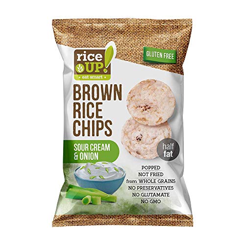 Rice Up Brown Rice Chips Sour Cream & Onion -Glutenfrei- 18er Pack (18x60g) von riceUP!