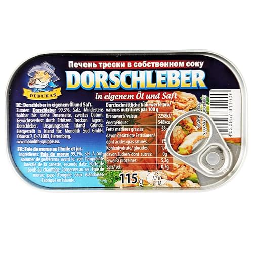 Dedukas Dorschleber im eigenen Saft und Öl 12er Pack (12 x 115g) von rumarkt