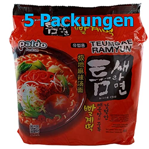 Paldo Teumsae Ramyun Instant Nudeln 5er Pack (5 x 120g) von rumarkt