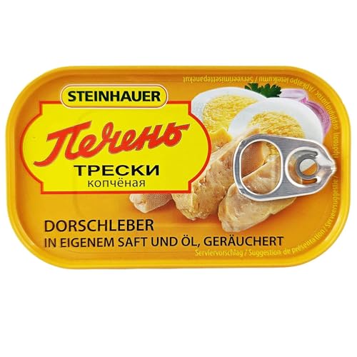 Steinhauer Dorschleber im eigenen Saft und Öl geräuchert 12er Pack (12 x 120g) von rumarkt