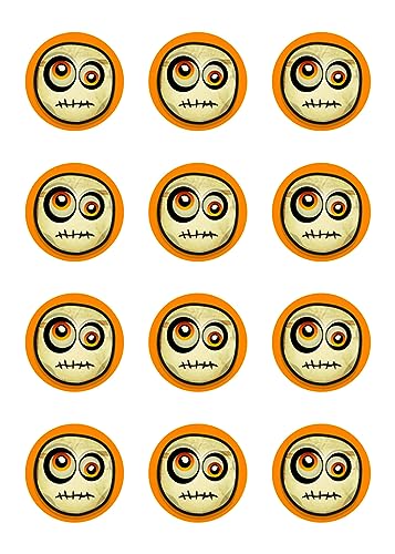 Muffinaufleger Halloween Tortenaufleger Amerikaner Zuckerpapier Smiley HW14 von sales-world24