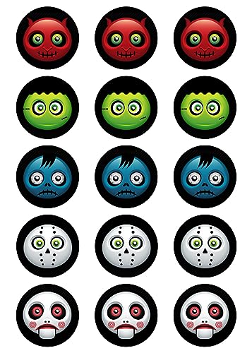 Muffinaufleger Halloween Tortenaufleger Amerikaner Zuckerpapier Smileys HW13 von sales-world24