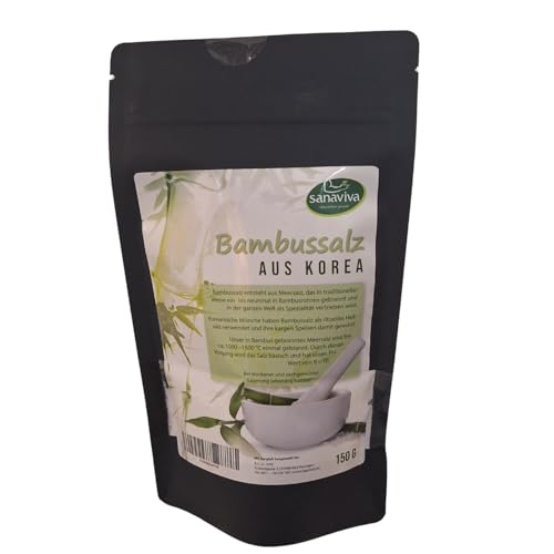 sanaviva® Bambussalz 150g aus Korea ein reines Natursalz 100% Vegan ist das 1 x gebrannte Meersalz Speisesalz oder Badesalz von sanaviva