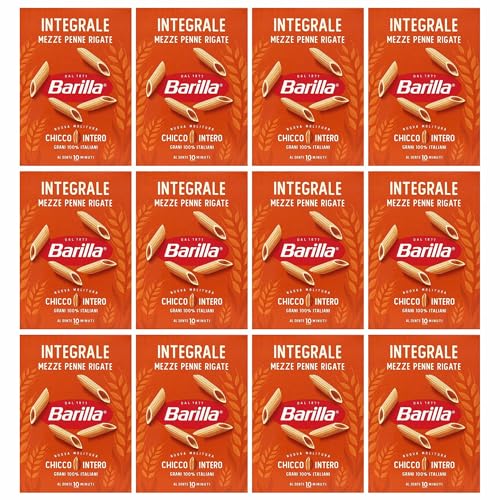 BARILLA Integrale Mezze Penne Rigate - Röhrennudeln aus Vollkorn, Penne 500g (6000g, Penne Rigate) von sarcia.eu