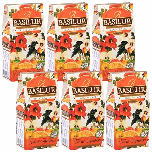 BASILUR Blood Orange - Früchtetee mit natürlichem Orangenaroma und Sahne, 100 g (x6) von sarcia.eu