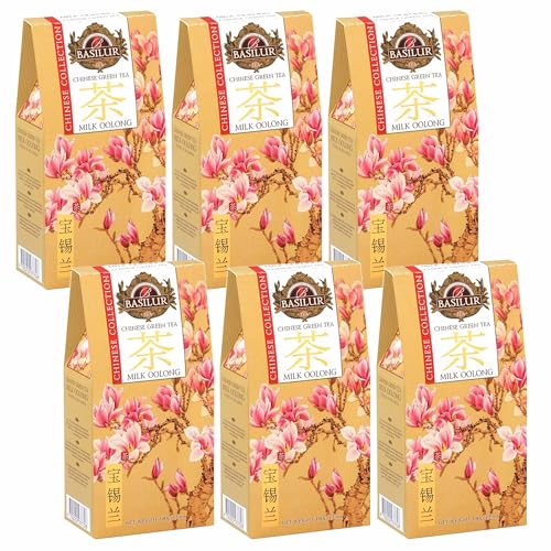 BASILUR Chinese Green Tea - Chinesischer Grüner Blatt-Tee mit einem Hauch von Milch, mit einem zarten, cremigen Geschmack 100g (x6) von sarcia.eu