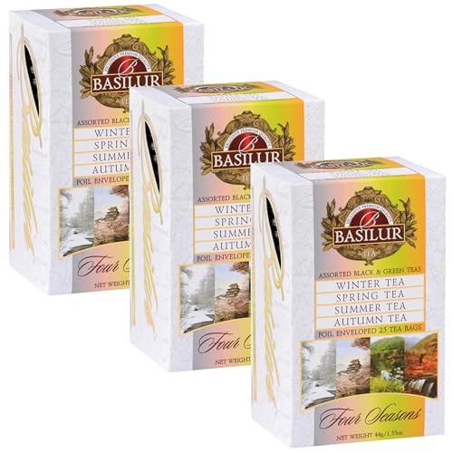 BASILUR Four Seasons - Grüner und schwarzer Früchtetee, in Teebeuteln 25 x 2 g/1,5 g (x3) von sarcia.eu