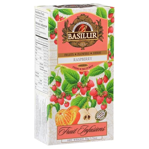 BASILUR Fruit Infusions Entkoffeinierter Früchtetee mit Himbeer- und Zitronengeschmack 25x2g (x1) von sarcia.eu