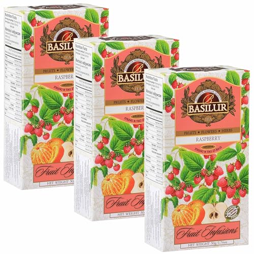 BASILUR Fruit Infusions Entkoffeinierter Früchtetee mit Himbeer- und Zitronengeschmack 25x2g (x3) von sarcia.eu