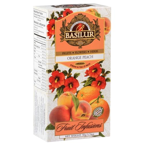 BASILUR Fruit Infusions Entkoffeinierter Früchtetee mit Orangen-, Pfirsich- und Zitronengeschmack 25x2g (x1) von sarcia.eu