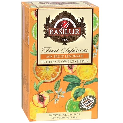 BASILUR Fruit Infusions - Entkoffeinierter Früchtetee mit Tropenfrucht- und Zitrusgeschmack, in Beuteln 20 x 2 g (1) von sarcia.eu