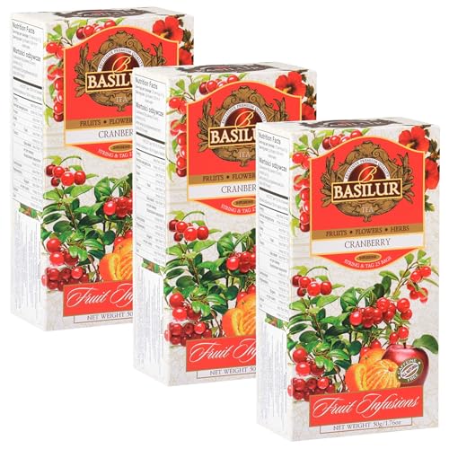 BASILUR Fruit Infusions Früchtetee entkoffeiniert mit Cranberry- und Zitronengeschmack 25x2g (x3) von sarcia.eu