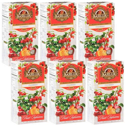 BASILUR Fruit Infusions Früchtetee entkoffeiniert mit Cranberry- und Zitronengeschmack 25x2g (x6) von sarcia.eu