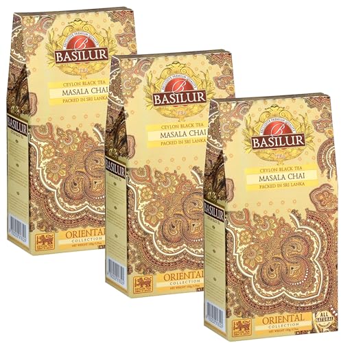 BASILUR Masala Chai - Schwarzer Ceylon-Tee mit natürlichen Gewürzaromen, 100 g (x3) von sarcia.eu