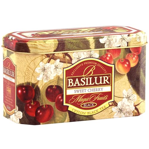 BASILUR SWEET CHERRY schwarzer Ceylon-Tee in Beuteln, in einer dekorativen Dose 20x2 g (x1) von sarcia.eu