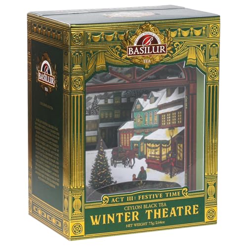 BASILUR Wintertheater - Ceylon Schwarztee, Blatttee Orange Pekoe 75g (x1, Winter Theatre ACT III) von sarcia.eu