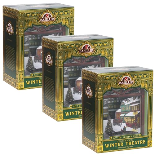 BASILUR Wintertheater - Ceylon Schwarztee, Blatttee Orange Pekoe 75g (x3, Winter Theatre ACT III) von sarcia.eu