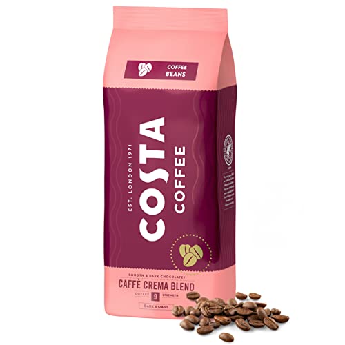 Costa Coffee Kaffee Caffe Crema Blend Dark Bohnenkaffee, Coffee Beans (Crema Blend, 1 kg) von sarcia.eu