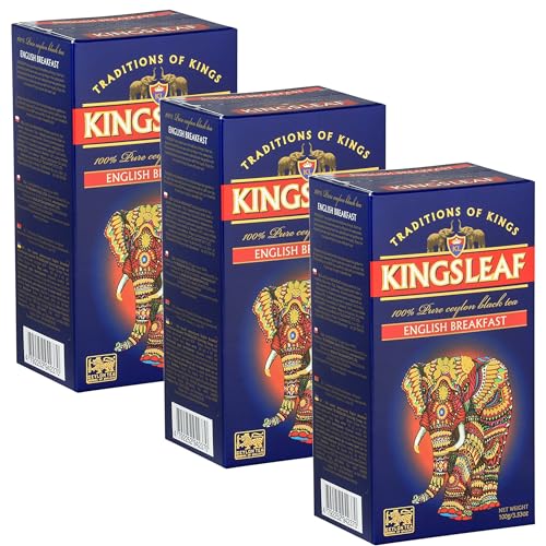 KINGSLEAF - Ceylon Schwarztee English Breakfast CTC fein geschnitten ohne Zusatzstoffe 100g (x3) von sarcia.eu