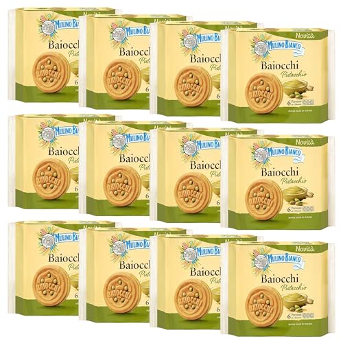 MULINO BIANCO Baiocchi Pistacchio - Kekse mit Pistazienfüllung 168g x 12 Pakete von sarcia.eu