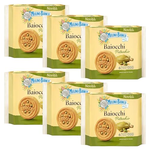 MULINO BIANCO Baiocchi Pistacchio - Kekse mit Pistazienfüllung 168g x 6 Pakete von sarcia.eu