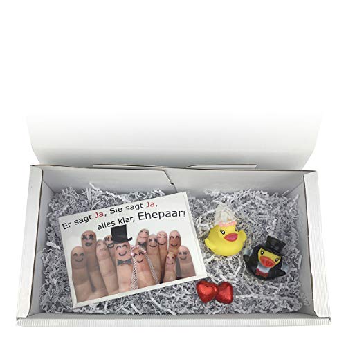 Hochzeitsgeschenk - Badeenten - witziges Geschenk - Brautpaar - Faltkarte - ideales Geldgeschenk -inkl. Geschenkverpackung von schenken-24