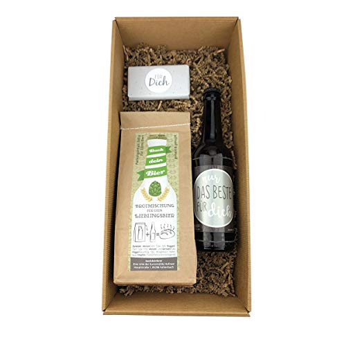 Geschenkbox 'verschieden Backmischungen' Prosecco-Brot/Rotweinkuchen/Bierbrot, Anzahl:1er Einzel, Brotbackmischung:Back dein Bier-Mischung von schenken-24