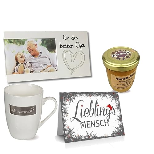 Geschenkset Lieblingsmensch / "Für den besten Opa" / wählbar: "Nudel dir was" Nudeln/Spritzgebäck oder Fruchtaufstrich (Fruchtaufstrich* 'beschwipster Hollunder') von schenken-24