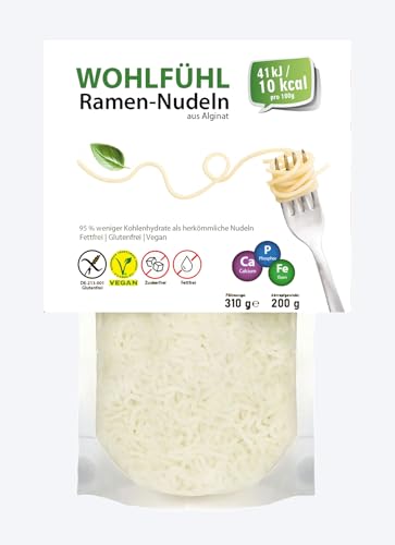 Wohlfühl Ramen-Nudeln aus Alginat, nur 10Kcal pro 100g, Glutenfrei, Fettfrei und vegan, Geeignet für Diabetiker, Geruchs- und Geschmacksneutral - by Andreas Wartha - Schultz und König von schultz und könig