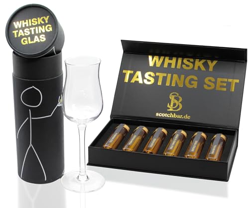 Einsteiger Whisky Tasting Set | Bourbon aus den USA | in edler Geschenkbox mit Magnetverschluss inklusive mundgeblasenes Tasting-Glas von scotchbar