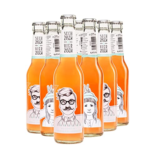 6x sechzisch-vierzisch Roséwein & Orangenlimonade fruchtig-süße Weinschorle (6x0,275l) 6,40% vol. von sechzisch-vierzisch