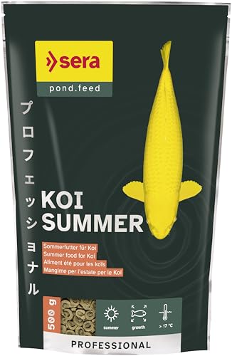 sera Koi Professional Sommerfutter 500 g - Koifutter mit der Extraportion Energie bei Temperaturen über 17°C, Futter mit sehr hoher Verwertung, geringere Wasserbelastung & damit weniger Algen von sera
