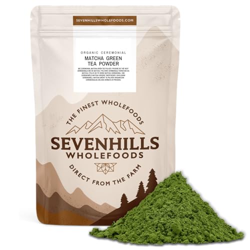 Sevenhills Wholefoods Bio Ceremonial Matcha Grüntee Pulver aus Japan 200g, Uji, Kyoto, Zeremoniell, Zeremonie, Premium Qualität von sevenhills wholefoods