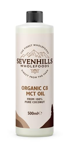 Sevenhills Wholefoods Bio MCT Öl C8 (mindestens 99%) aus 100% Kokosnuss, 500ml, recycelbare Kunststoffdose von sevenhills wholefoods