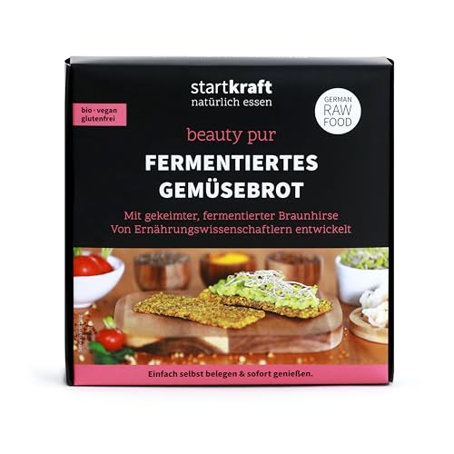 startkraft Fermentiertes Gemüsebrot 175g, Rohkost Brot mit fermentierter und gekeimter Braunhirse, vegan, glutenfrei von startkraft