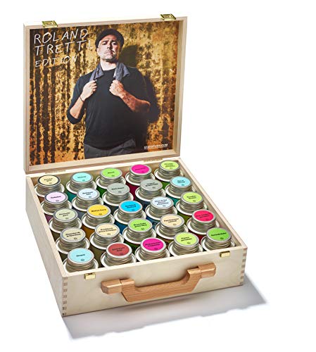 Roland Trettl´s Lieblingsgewürze in schöner Holzbox I 25 Edle Gewürze Geschenkbox I Gewürzset für Mann Frau I 25 x Gewürzmischungen in 170 ml Weißblechdosen I LIMITED EDITION von stay spiced!