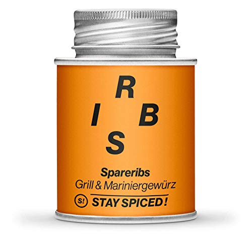 STAY SPICED ! Barbecue for Champions I Köstliches Spareribs Gewürz I Rib Rub für Fleischliebhaber I Würzig verpackt in 170 ml Schraubdose von stay spiced!