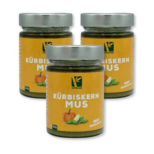 Cremiges Kürbiskernmus aus 100% Kürbiskernen | Proteinreich | Vegan & Glutenfrei | 2x 300gr (+1 GRATIS) von supercane