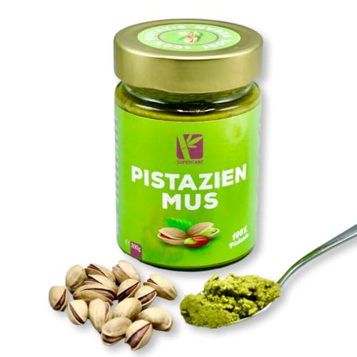 Pistazienmus aus 100% Pistazien | Pistazienpaste ohne Zuckerzusatz | Vegane Pistaziencreme | Glutenfrei & Ohne Zusatzstoffe | 300g von supercane