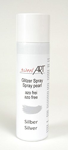 Glitzer Spray Silber 250 ml von sweetART Germany