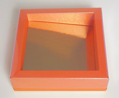 Pralinenverpackung 120 x 120 x 30 mm Orange, 16 Pralinen von sweetART Germany