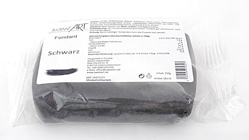 sweetArt Rollfondant 250 g Schwarz von sweetART Germany