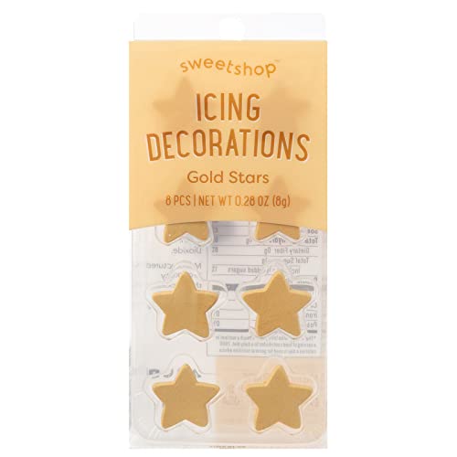 Sweetshop Icing Decoration-Gold Stars, 8 Pieces von sweetshop