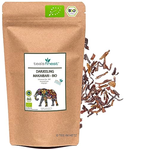 tea`s finest® Schwarzer Tee Darjeeling Plantage Makaibari FTGFOP1 Second Flush - BIO (500 Gramm) von tea`s finest